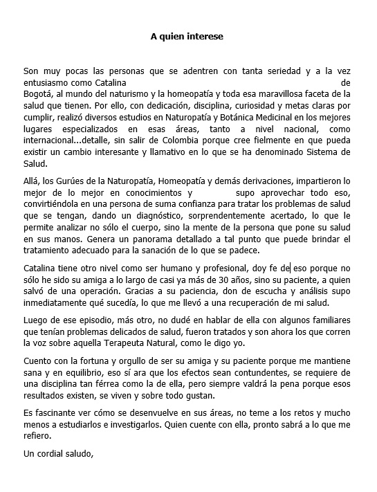 Testimonio